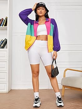 Amazon.com: WDIRARA Women's Color Block Zipper Front Long